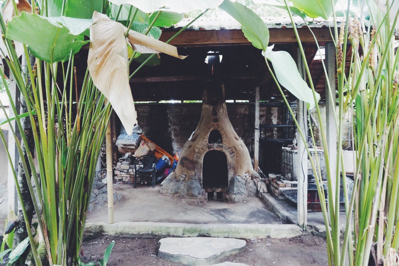 workshop zone with woodfired kilns