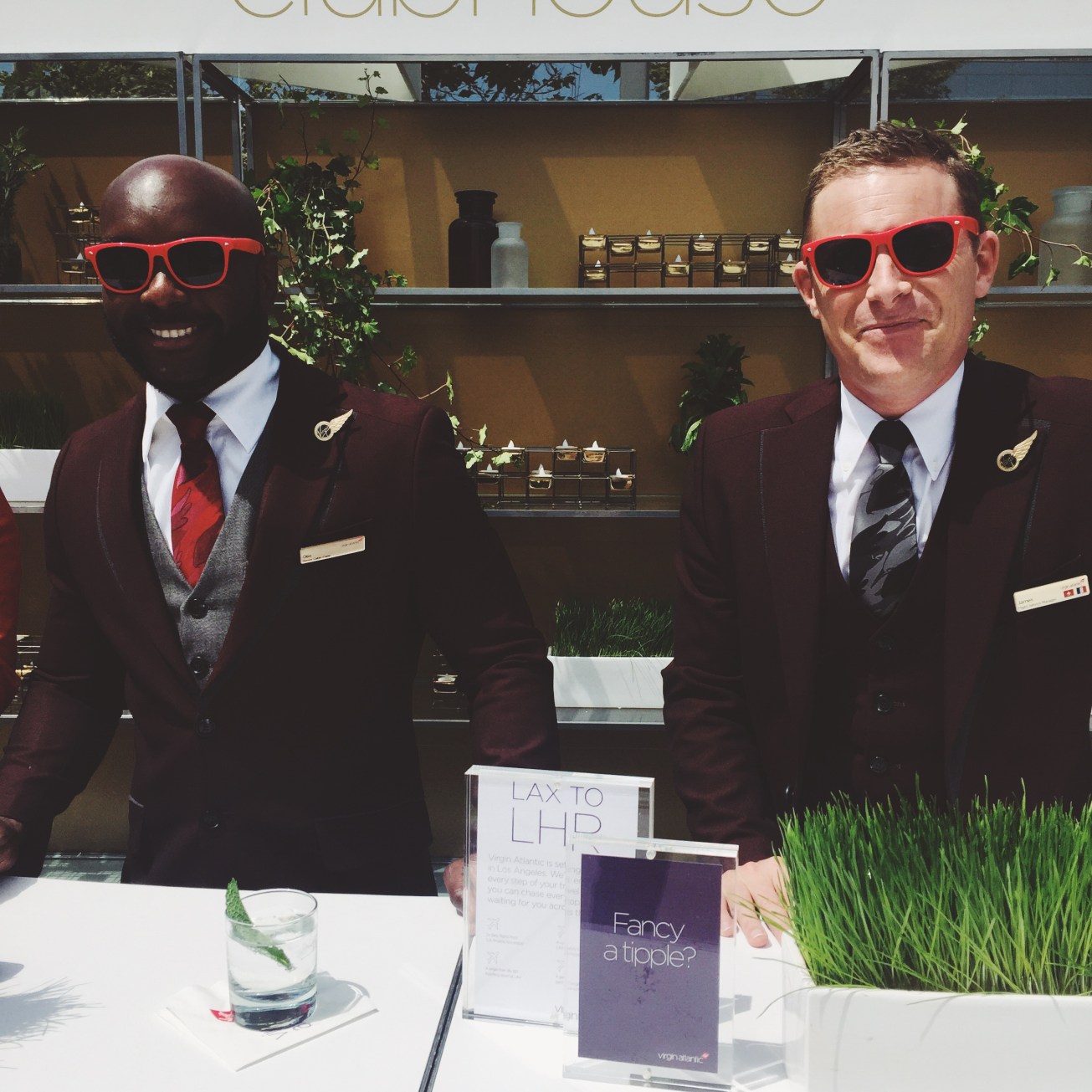 some handsome flight attendants