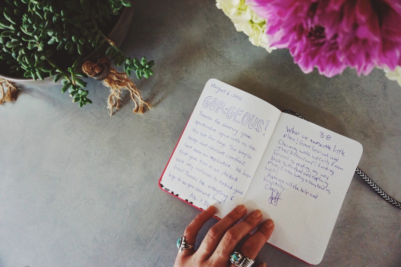 Guests leaving nice notes